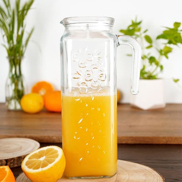 Lasinen kannu kannella 1,2 l