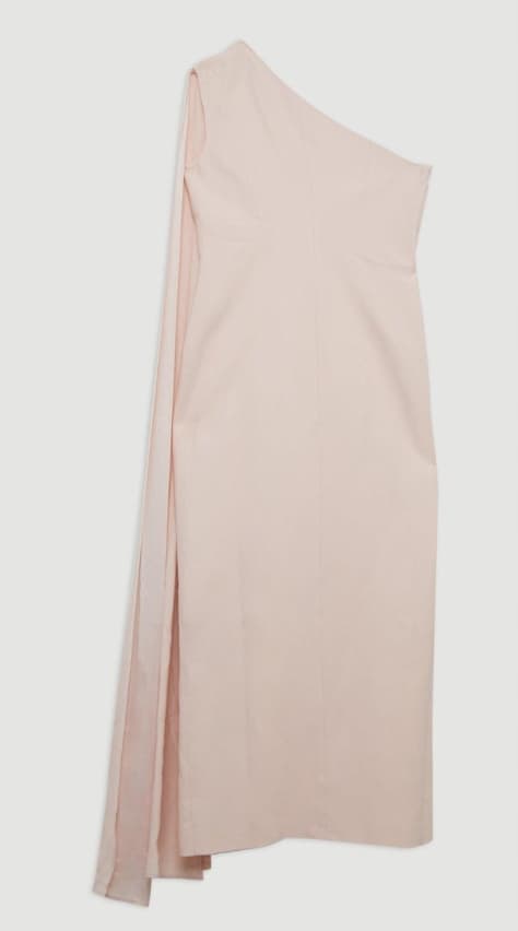 KAREN MILLEN ONE-SHOULDER MIDIKLÄNNING MED SPLIT PETITE 38 B1C