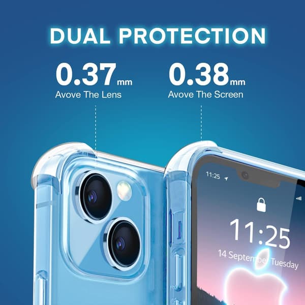 SILIKONEETUIS TIL APPLE IPHONE 14 6,1" TRANSPARENT, FARVELØS, LET