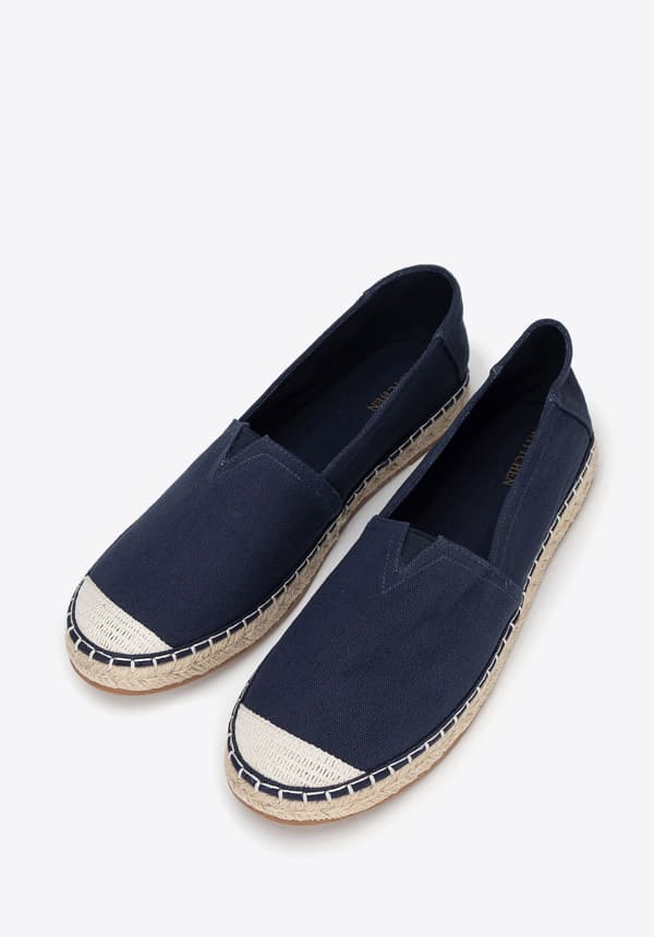 Wittchen Men's Espadrilles with Braided Toe, Navy Blue, Textile Material