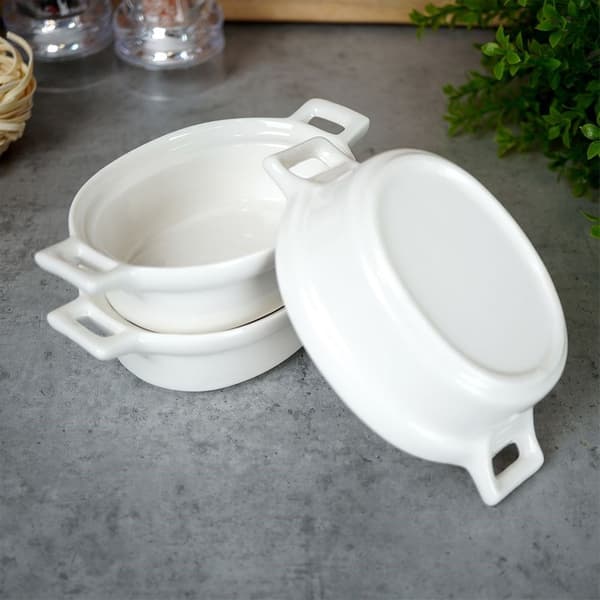 Porcelæns bageskåle hvid 120 ml 3 stk.