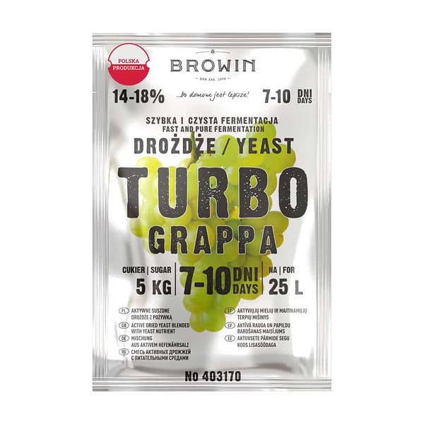 Turbo Grappa Destilleri Gær 7-10 dage