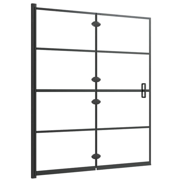 vidaXL foldbar brusekabine, ESG, 120x140 cm, sort