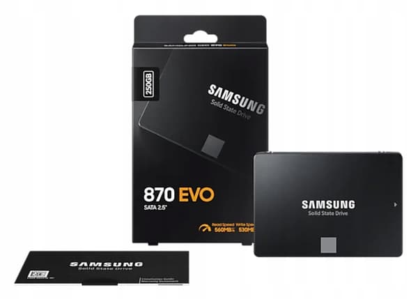 Samsung 870 EVO 250GB SATA SSD, 2,5", sort
