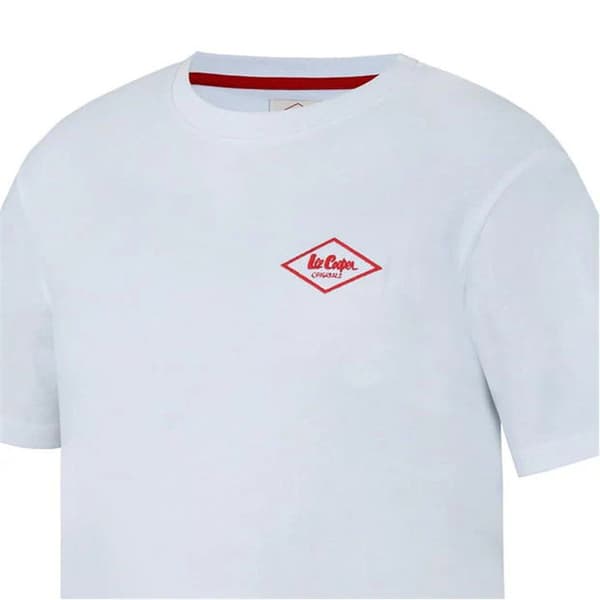 Lee Cooper Essentials Herr Vit T-shirt, Storlek XXL