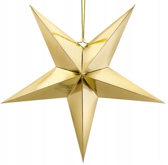 Pappersstjärna, 70 cm, guld, 1 st.