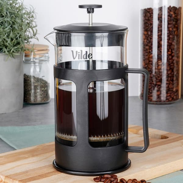 Glaspresskokare för kaffe och te 1 l