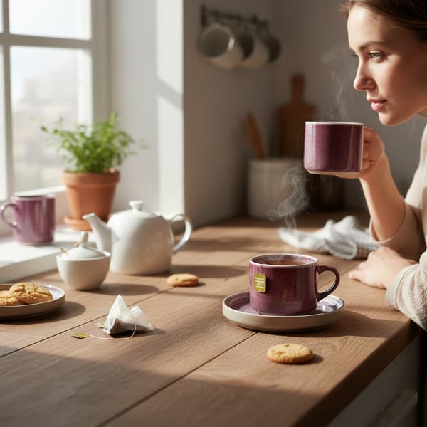 KAFFEKOPPESÆT MED UNDERKOPPER TIL KAFFE OG TE 200 ml PLUM Ø 8,5 cm