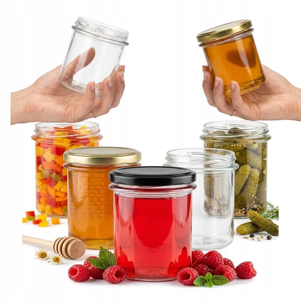 50x burkar 350ml glasburkar för honung, sylt, kött, paté, konserver
