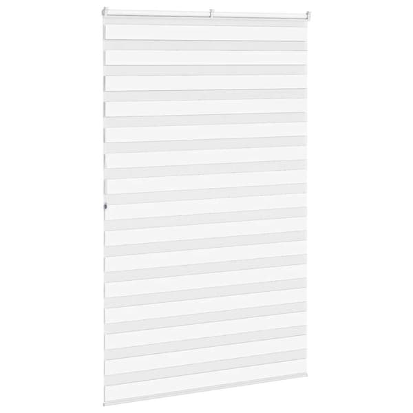 vidaXL Zebrarullgardin, vit, tygbredd 135,9 cm, polyester