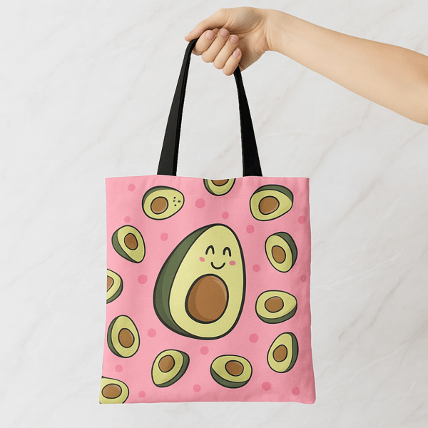 Oh My Pop! Avokado Rosa Rektangulär Shoppingkasse 33x40x7 cm