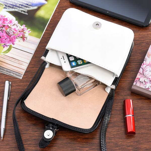 Hvid lædermessengertaske til kvinder, lille, elegant, formel, Beltimore K66