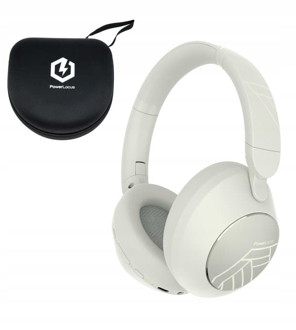 PowerLocus Orion Sand trådløse Bluetooth-hovedtelefoner MikroAUX-etui 70 timer