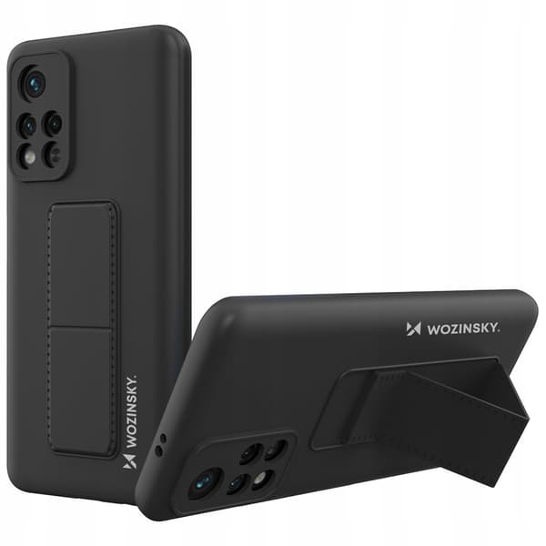 Wozinsky Kickstand Case silikone etui med støtteben til Xiaomi Redmi Note 11S / Note 11 sort