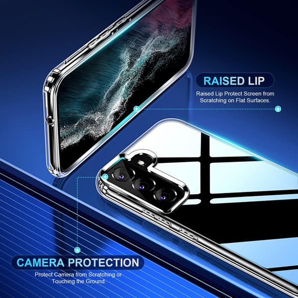 SKAL TILL SAMSUNG GALAXY S22+ KLAR, SOLID, HÅLLBAR BAKSIDA