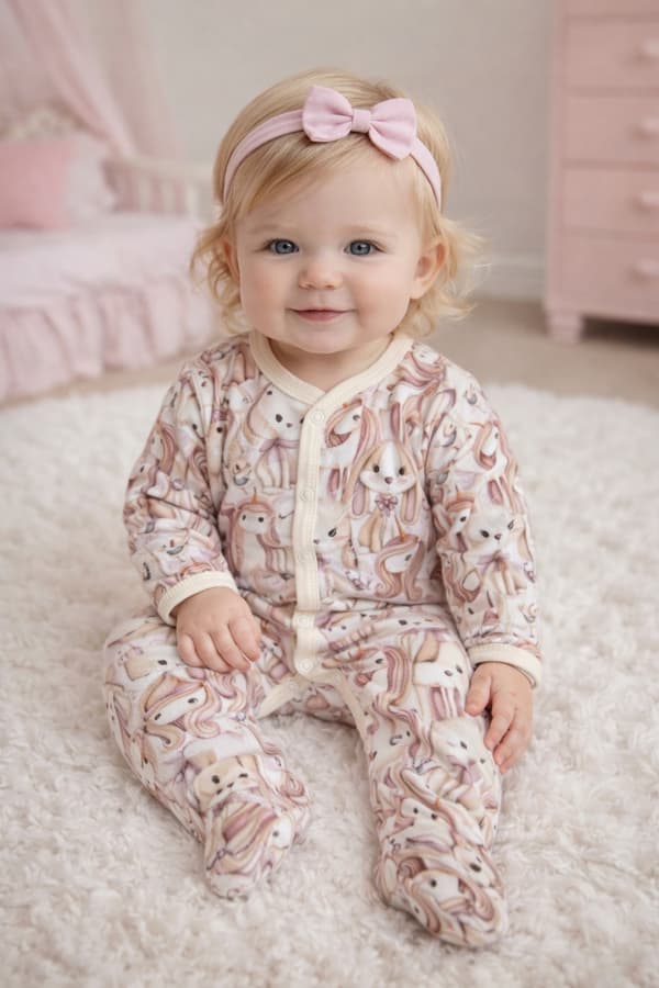 KLÄDER pyjamasset med hel dragkedja 92 för FLICKA ENHÖRNING