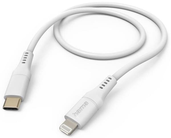 HAMA Lataus/data Flexible USB-C - Lightning 1.5m Valkoinen