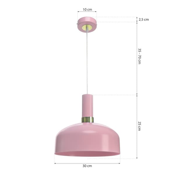 HÄNGLAMPA MALMO 1 E27 ROSA MILAGRO MLP6199