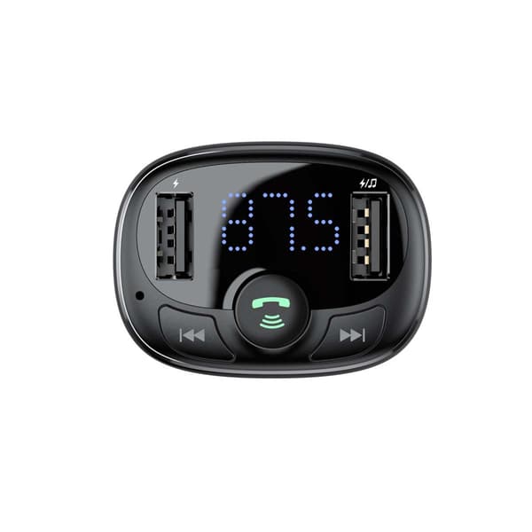 Baseus T-typ S-09A Bluetooth FM-sändare 2xUSB microSD (svart)