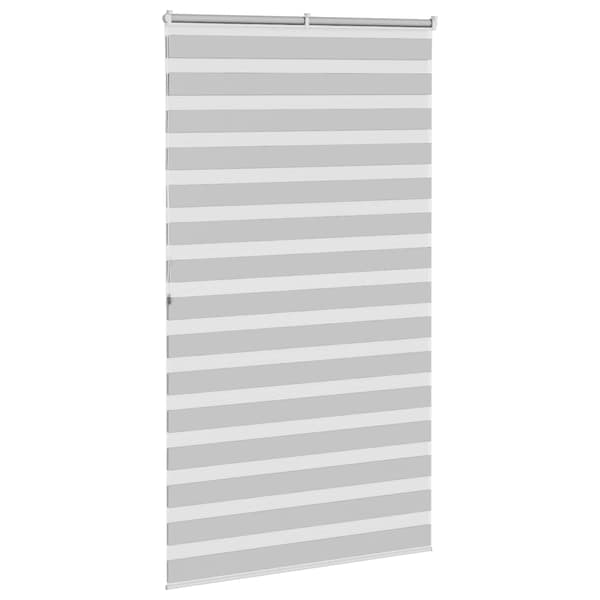 vidaXL Zebrarullgardin, ljusgrå, tygbredd 130,9 cm, polyester