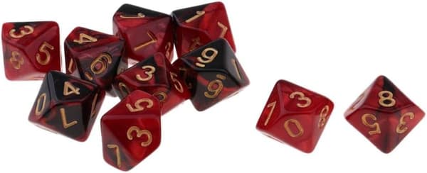 Blodhåls-RPG-tärningar Tiosidiga D10-tärningar 0-9
