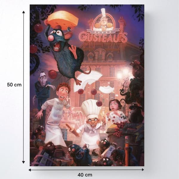 Maleri efter tal med ramme Billeder til maleri Disney Ratatouille 40x50 cm