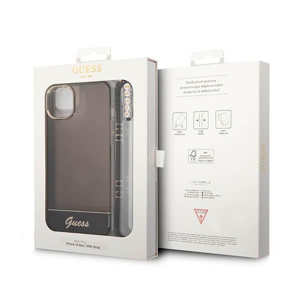 Guess Translucent Perlerem - iPhone 14 cover (sort)