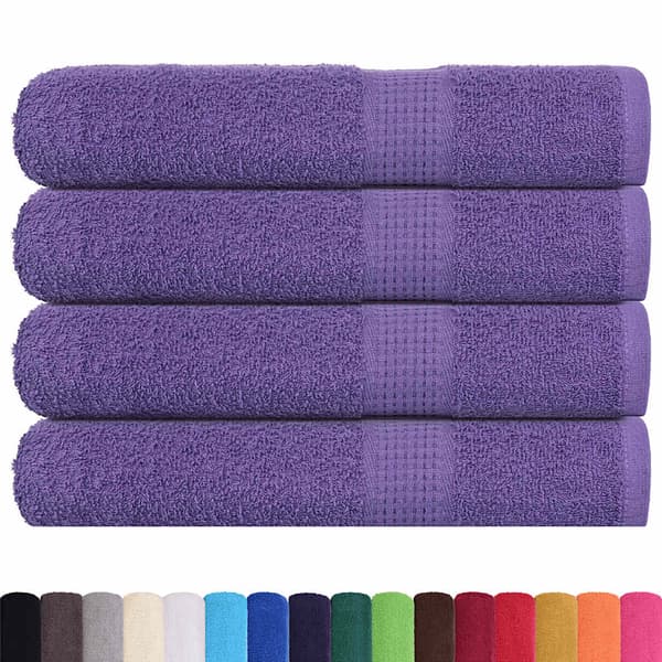 vidaXL Handdukar, 4 st, Lila, 100x200 cm, 100% bomull