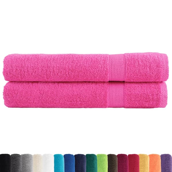 vidaXL Premium håndklæder SOLUND, 2 stk., lyserøde, 100x200 cm, 600 g/cm²