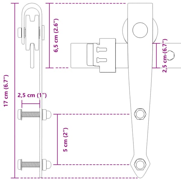 vidaXL monteringssystem til skydedørsskab, 122 cm