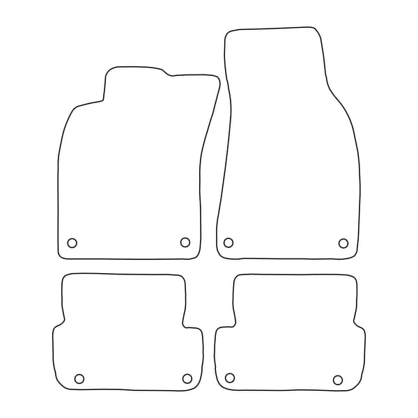 [BLM]AU018 Sort - Velourmåttesæt til Audi A6 III C6 (2008-2011) - Sorte detaljer