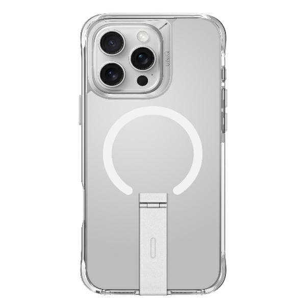 UNIQ Eleva -kotelo Vertica-telineellä, iPhone 16 Pro 6.3 läpinäkyvä/kirkas