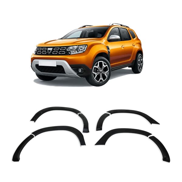 Sorte beskyttelsesblænder til hjulkasser, sæt Dacia Duster 2018 til 2023