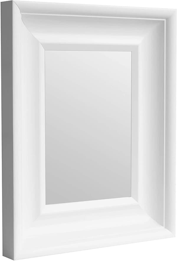 Rektangulär träspegel klassisk 36x45 cm vit BD art