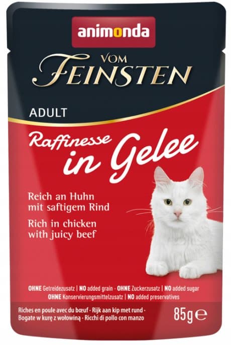 Animonda | Raffinesse in Gelee | Vådfoder til katte i gelé - 85 g pose - Kylling med oksekød 85 g