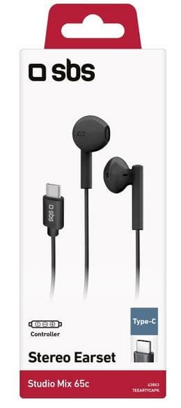 SBS Studio Mix 65 USB-C Kablede Hovedtelefoner Sort