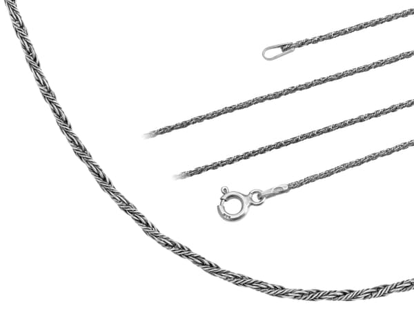 Kort oxideret sølv hjertehalskæde til kvinder med rav choker 38 cm