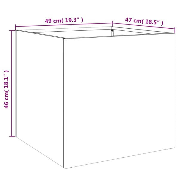 vidaXL plantekasse, sort, 49x47x46 cm, stål