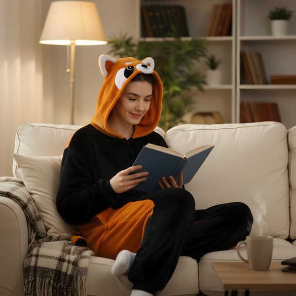 Pyjamas Onesie Kigurumi röd panda 145-155 cm