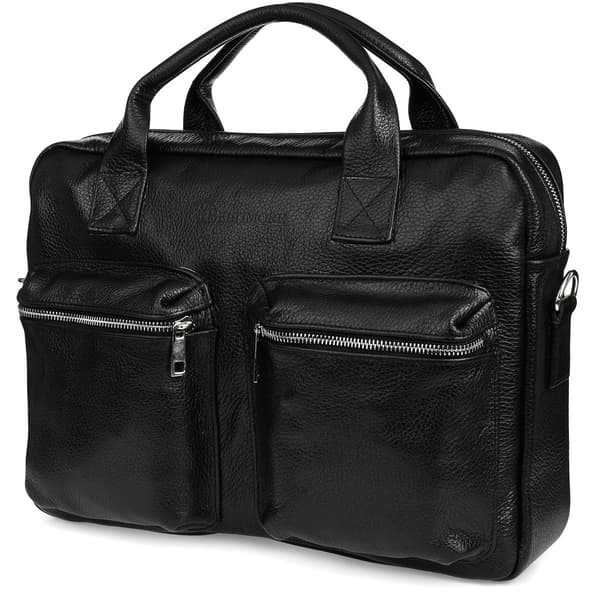 Beltimore Herre Lædertaske Stor Sort Laptoptaske J15