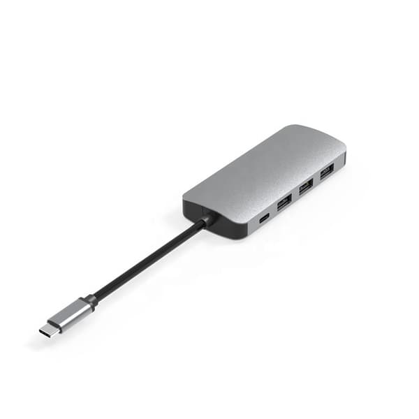 Hub 8-i-1 Dockingstation USB-C HDMI 4K SD til Macbook Pro/Air