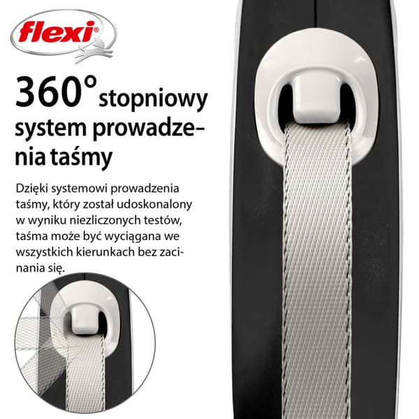 Flexi New Comfort automatisk hundesnor L 8 m sort