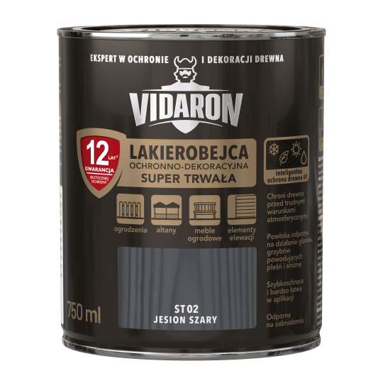 VIDARON INTELLIGENT SKYDDANDE LACK SUPERHÅLLBAR GRÅ ASK 750ML