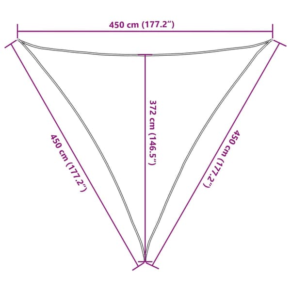 vidaXL Skuggsegel ljusgrått 4,5x4,5x4,5 m polyester