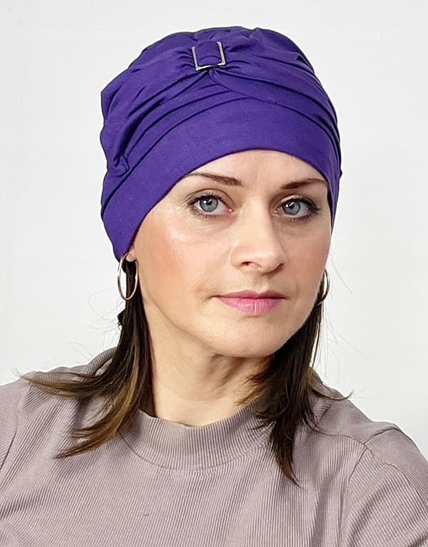 Rosalia drueturban lavet af bambus dobbelthat, også efter kemoterapi