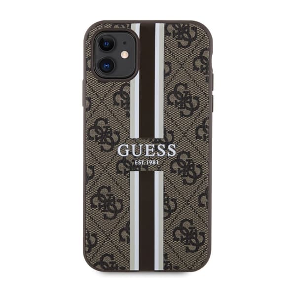 Guess 4G Printed Stripes MagSafe - iPhone 11 cover (brun)