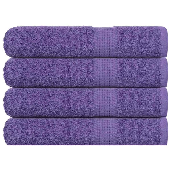 vidaXL Handdukar, 4 st, Lila, 100x200 cm, 100% bomull
