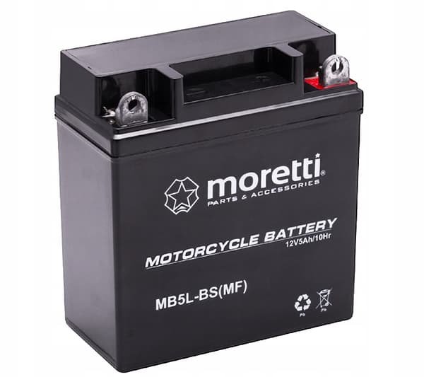 Moretti 12V AGM Gelbatteri MB5L-BS / 12N5-3B Stærk KVALITET