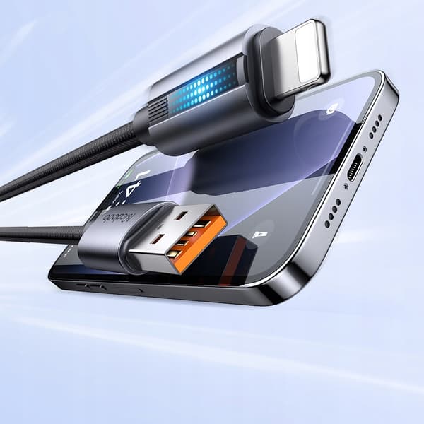 MCDODO Laddare USB Lightning Kabel Snabbladdning för iPhone 1M LED