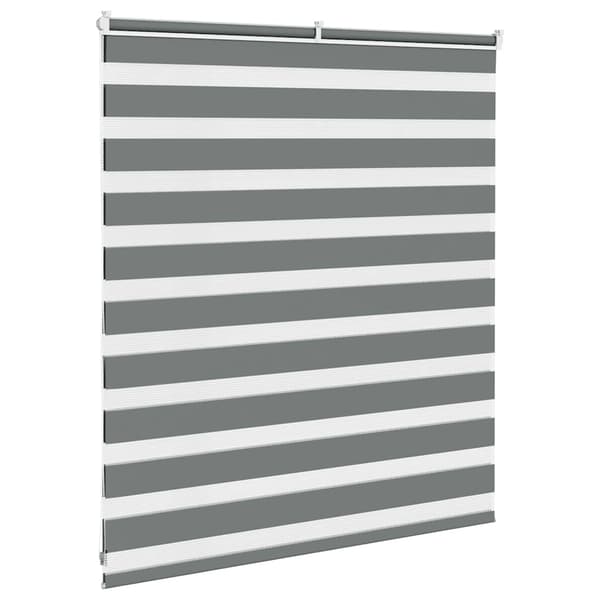 vidaXL Zebra rullegardin, mørkegrå, stofbredde 120,9 cm, polyester